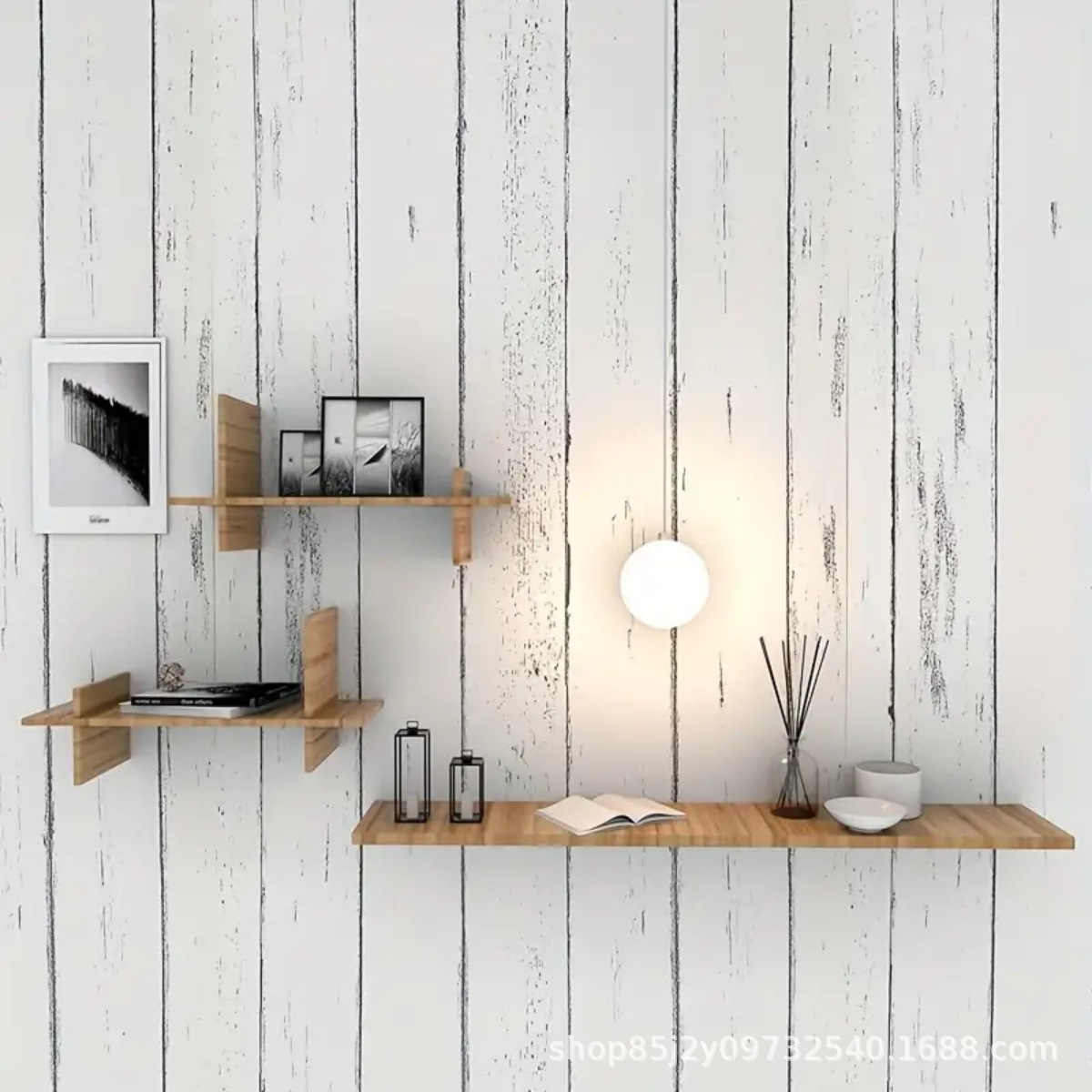 Retro White Wallpaper Wooden P - Pvc Panel Background recensione e prezzo