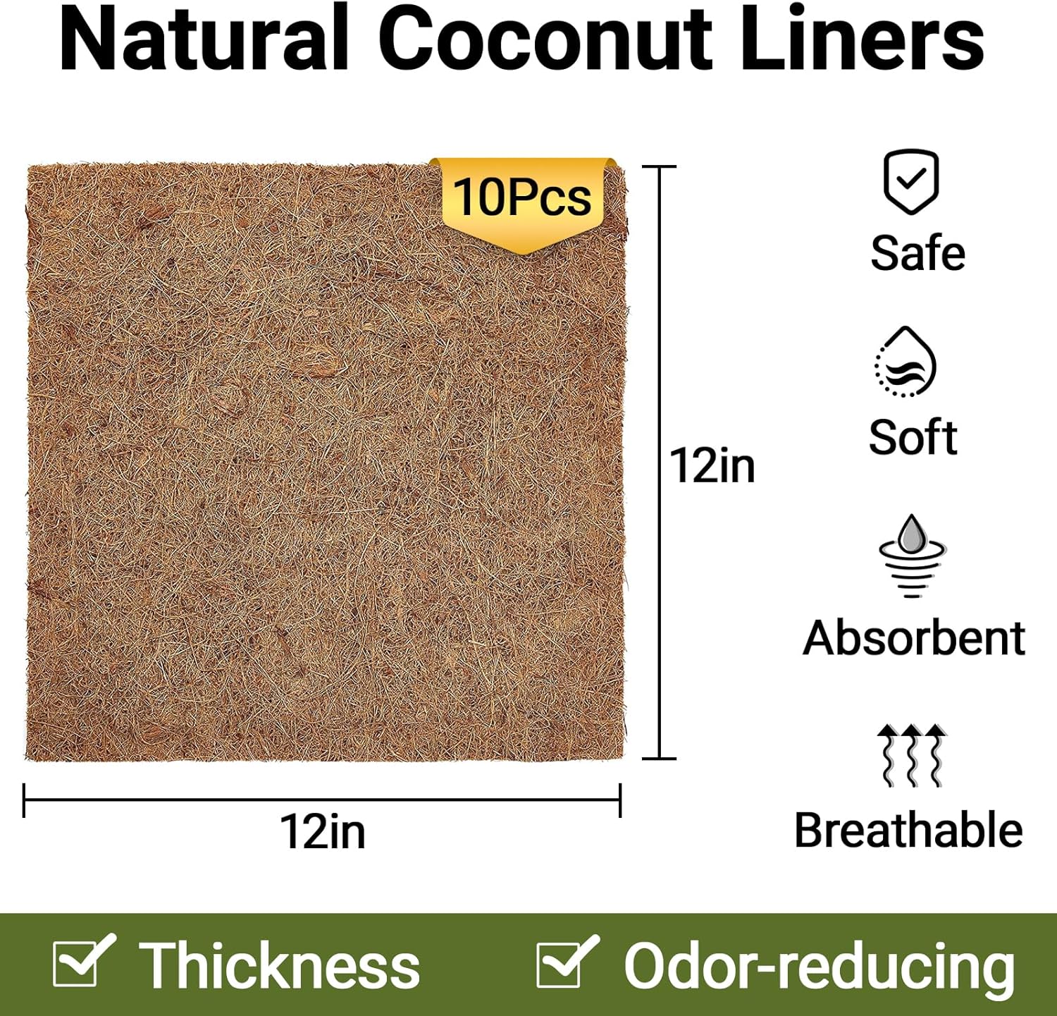10 Pcs Reptile Carpet, 12x12 i - Substrate Coconut Fiber recensione e prezzo
